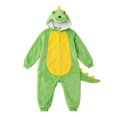 thumbnail image 6 of Ruyang Kids Plush Hooded Jumpsuit Dinosaur Dress Up Role Play Outfit Cute Animal Zipper Bodysuits Daily Fall Casual Clothes, 6 of 9