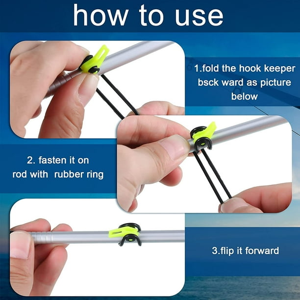 21 Pieces Fishing Rod Hook Holder Fishing Lure Bait Keeper with 3 Size  Elastic Rubber Rings for Fishing Tackle Worm Saltwater, 7 Colors, Hooks -   Canada