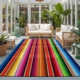 thumbnail image 2 of Area Rugs 4'x6'. Mexican Style Carpet Runner Indoor Outdoor Rugs Home Decor Aesthetic, Colorful Mexico Stripes Red Blue Non Slip Mats Washable Accent Rug for Living Room Bedroom, 2 of 8