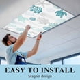 thumbnail image 6 of Turquoise Coastal Fluorescent Light Covers, Nautical Summer Beach Coral Sea Turtle Magnetic Light Covers for Ceiling Lights, Fluorescent Ceiling Shade for Classroom Bedroom Office 4x2Ft x 3PCS, 6 of 8