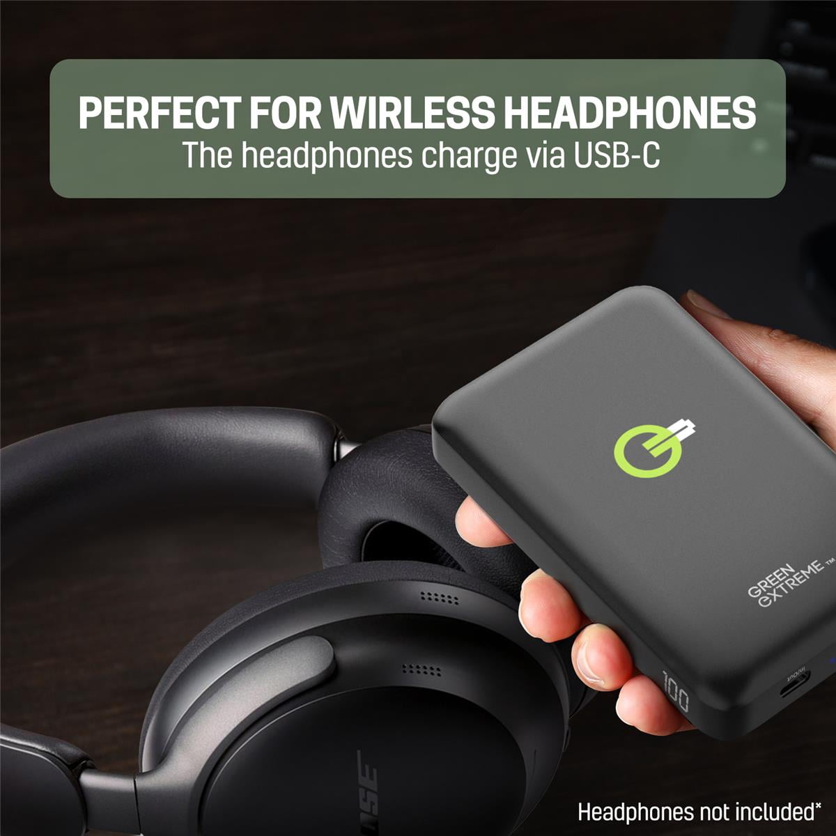 Sony WH-CH720N Noise Canceling Wireless Headphones Bluetooth Over The Ear Headset with Microphone and Alexa Built-in, Black With Green Extreme Portable Wireless Charger