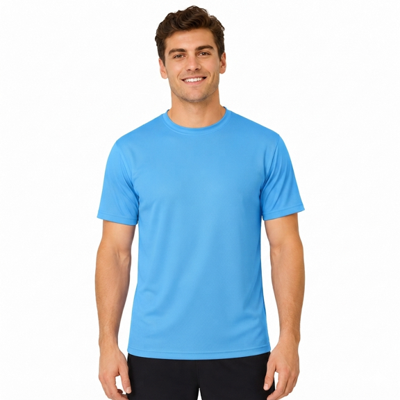 ZBORIBER Men's Quick-Dry Fit Gym Wicking Athletic Workout Short-Sleeve T-Shirts Sizes S-3XL,Shockwave Blue
