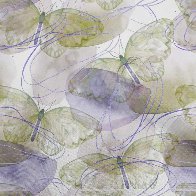 oneOone Popeline de Coton Vert Olive Tissu Papillons Matériel de Couture Tissu Imprimé au Mètre 42 Pouces de Large