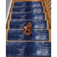 thumbnail image 2 of Stair Treads for Wooden Steps,Navy Blue Peel Stick Stair Treads with Adhesive,Retro Oil Painting Modern Abstract Art Aesthetics Non Slip Indoor Stairs Runner Rugs Mats for Elders Dogs 8"x30" 15PCS, 2 of 7