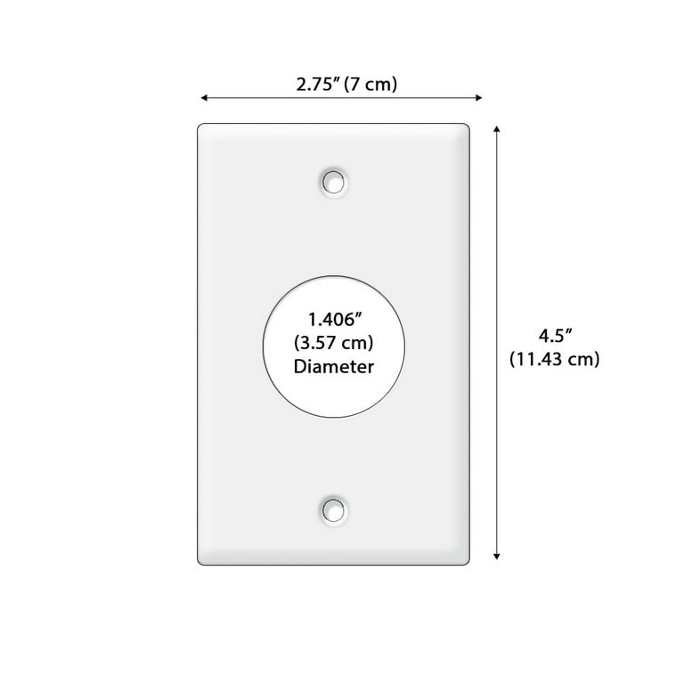 1-Gang Phone/Cable Cover 0.625 Diameter - ENERLITES