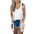 thumbnail image 4 of jsaierl Sleeveless Cardigan Women Summer Lightweight Open Front Draped Flower Printed Duster Vest Casual, 4 of 5