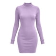 thumbnail image 3 of Vmberlty Women's Bodycon Dresses Soft Solid Color Crew Neck Long Sleeve Slim Fit Casual Fashion Long Dresses for Daily Wear, 3 of 7