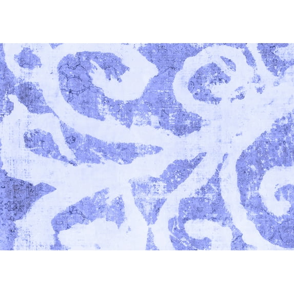 Ahgly Company Indoor Rectangle Abstract Blue Modern Area Rugs, 4' x 6'