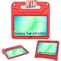 AVAWO Kids Case for Samsung Galaxy Tab A11  Plus/A9  Plus 11-inch 2026/2023, with Built-in Screen Protector, Light Weight Shock Proof Handle Stand Kids Friendly Cover,Red