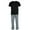 Black Grey, variant on Ten West Apparel Knit Tee and Lounge Pant Pajama Set (Men)