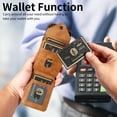 thumbnail image 6 of Allytech iPhone 11 Pro Max Case with Ring Holder & Shoulder Strap, Retro PU Leather Cards Slots Kickstand Detachable Lanyard Shockproof Wallet Case Cover for Apple iPhone 11 Pro Max - Brown, 6 of 14