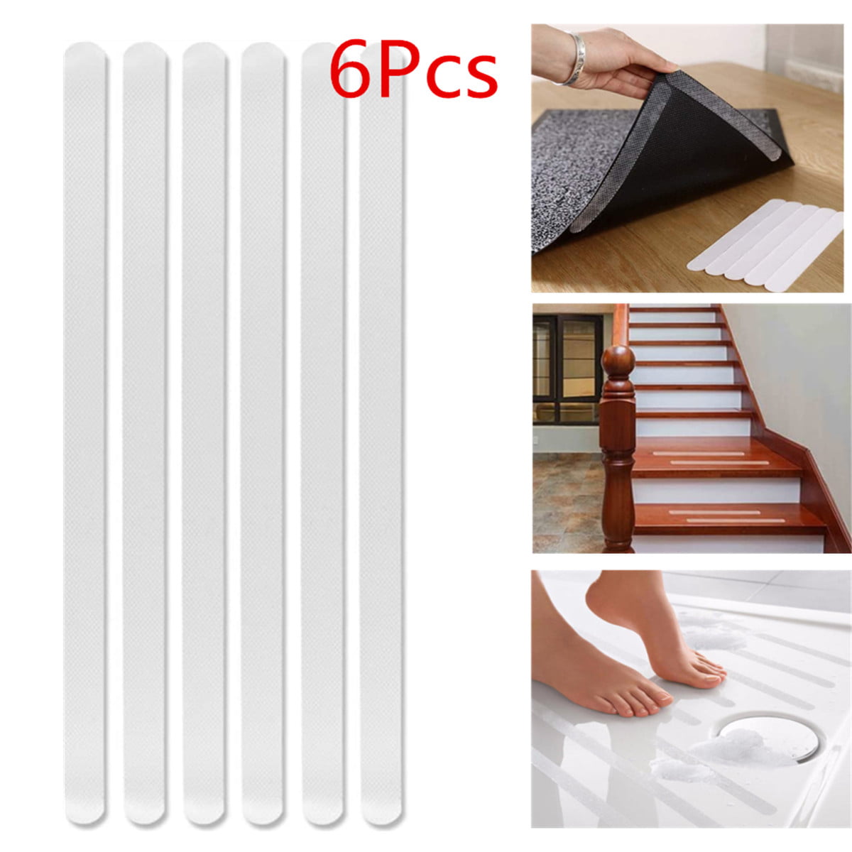 10 x Anti Slip Strips Self Adhesive Bath Grip Stickers Stairs Floors Antislip 