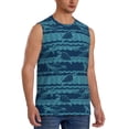 thumbnail image 2 of Bixox Men's Turtles and Waves Printed Shirt Sleeveless Fitness Tank Top-Large, 2 of 7