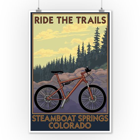 Steamboat Springs, Colorado - Ride the Trails - Lantern Press Original Poster (9x12 Art Print, Wall Decor Travel