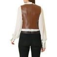 thumbnail image 5 of Unique Bargains Women's Retro Vest Button Front Sleeveless PU Faux Leather Vest, 5 of 6