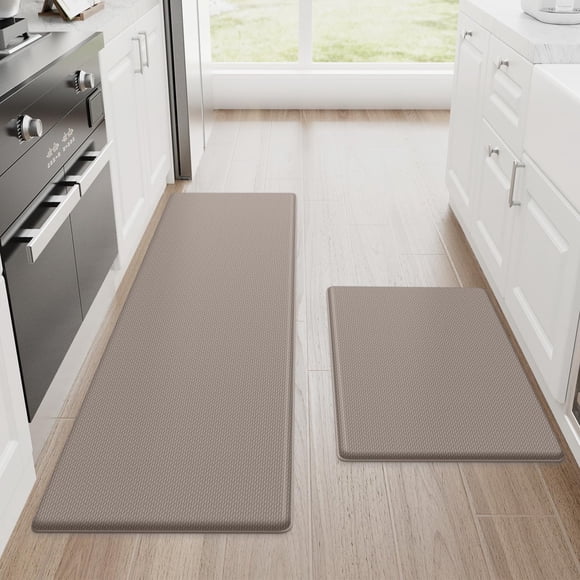 Alfombrillas de cocina StepRite, acolchadas, antifatiga, 2 unidades, color caqui