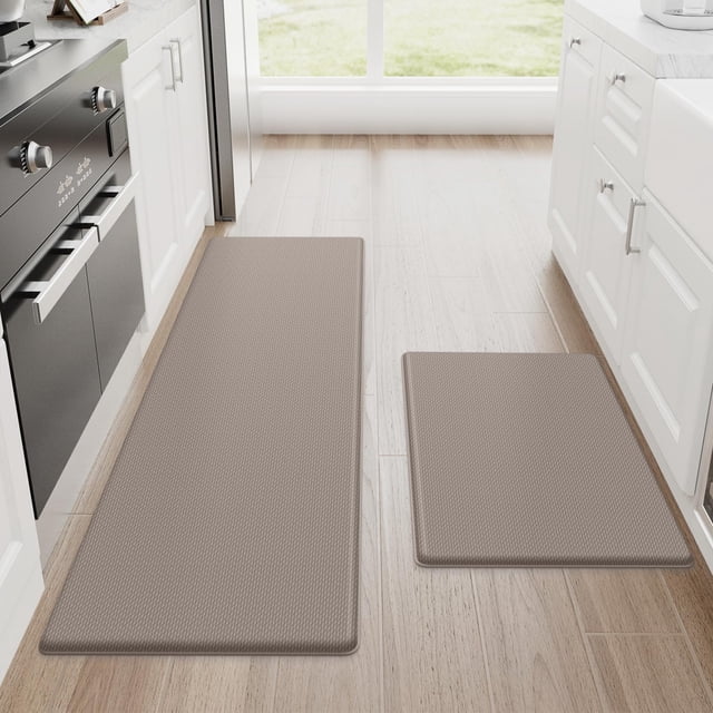 Alfombrillas de cocina StepRite, acolchadas, antifatiga, 2 unidades, color caqui