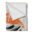 thumbnail image 2 of Cars Soft Flannel Fleece Blanket, Graffiti Style Inspired Sports Car Sprinting Graphic Work with Splash Color Elements, Cozy Plush for Indoor and Outdoor Use, 70" x 90", Grey Orange, by Ambesonne, 2 of 5