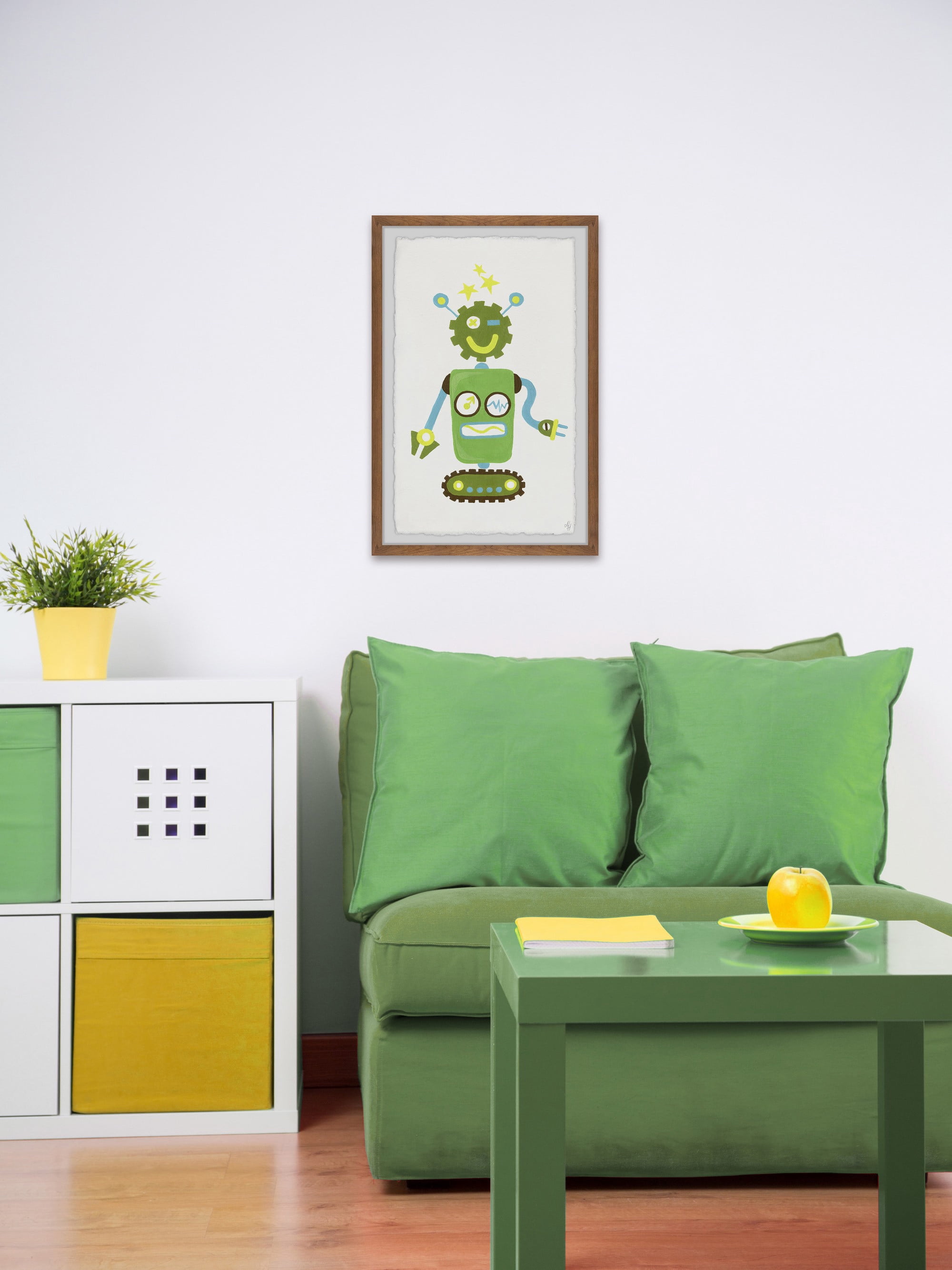 Marmont Hill I Am a Green Robot Framed Wall Art