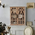 thumbnail image 2 of S-HOME Vintage Wall-Mounted Cabinet in Rustic Wood Finish, 21.26 Inch Accent Chest with Decorative Cutout Doors for Bathroom and Living Room Storage, Natural,Natural Whitewash, 2 of 6