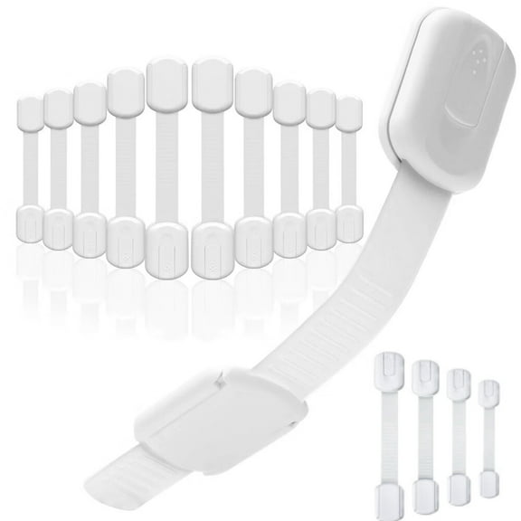Cabinet Locks Baby Proofing Cabinets(14 Pack),Child Proof Cabinet Locks-The Safest,Quickest and Easiest Adhesive Cabinet Latches,No Drilling ,Multi-Purpose for Drawers,Ovens,Toilet Seats