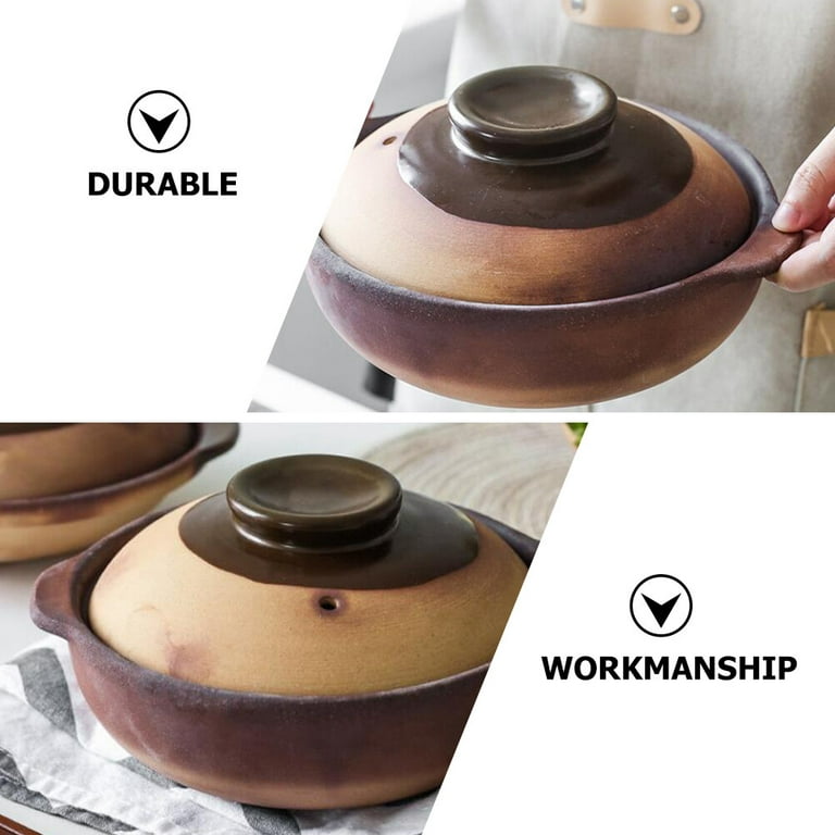 1 Set of Ceramic Cooking Pot Soup Cooking Pot Restaurant Cooking Pot Home Ceramic Casserole, Size: 23x17x6CM