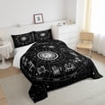 thumbnail image 3 of Erosebridal Sun and Moon Comforter Set King,Twelve Constellations Zodiac Bedding Set Starry Sky Quilt Duvet 3D Trippy Astrology Quilted Comforter Mystic Space Duvet Insert,Black White Bedroom Decor, 3 of 5