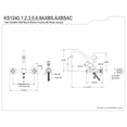 thumbnail image 5 of Kingston Brass KS124AXBSAC Heritage Double-Handle Wall-Mount Bridge Kitchen Faucet with Brass Sprayer, Antique Copper, 5 of 8