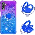 thumbnail image 2 of Glitter Case for Samsung Galaxy A13 5G, Bling Sparkle Colorful Gradient Quicksand Soft TPU Liquid Cover Case with Ring Stand for Samsung Galaxy A13 5G/ A04S/ M13 5G/ A04 4G JB-Purple Blue, 2 of 7