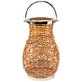 thumbnail image 2 of Northlight Woven Iron Pillar Candle Lantern with Glass Hurricane - 16.25" - Orange, 2 of 7