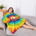 thumbnail image 5 of Oversized Wearable Blanket Hoodie,Colorful Rainbow Tie Dye Spiral Pattern Sherpa Blanket Hoodie with Super Pockets,Super Warm Fuzzy Pullover for Women & Men, 5 of 6