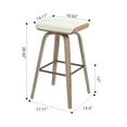 thumbnail image 4 of Set of 2 Aulani Light Brown Upholstered Metal Frame Counter Stool with Puffy Cushions, 4 of 8
