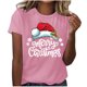thumbnail image 2 of Fiudx Ofertas Flash Del Día Solo En Línea Mujer Verano Ocio Moda Estampado de Flores Cuello Redondo Manga Corta Top/Camisa, 2 of 4