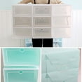 thumbnail image 1 of 6-Piece Candy Color Shoe Box, Transparent Plastic Shoe Storage Box, Shoe Cabinet Storage Drawer Rectangle Pink, 1 of 5