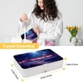 thumbnail image 5 of Galaxy Elegant Jewelry Box Organizer with Removable Compartment for Earrings - Portable PU Leather Case, 5 of 6
