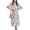 Floral White, variant on Women's Floral Chiffon Midi Dress Puff Long Sleeve Mock Neck Summer Wedding Guest Party Dresses Fall 2026 Outfits Floral Green Medium
