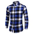 thumbnail image 2 of WREESH Men's Work Shirts Button Down Shirts Long Sleeve Plaid with Turn-Down Collar, Button Detail & Comfortable Fit for Casual Style Blue, 2 of 4