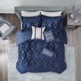 thumbnail image 3 of Home Essence Morgan 3 Piece Velvet Duvet Set, Full/Queen, Navy, 3 of 14