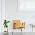 thumbnail image 7 of Hengguang Adjustable Indoor Plant Stand, 15 inch Tall Wooden Plant Holder, Mid Century Modern Wood Stand with Tray, Single Floor Flower Pot Holder for 9-12 inch Width Pots, 7 of 7