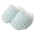 thumbnail image 4 of Xfvqtps Fluffy Slippers for Women Winter Warm Slip on Solid Color Furry Cozy Indoor and Outdoor Plush Shoes Blue, 4 of 6