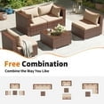 thumbnail image 3 of Techmilly Patio Furniture Sets, Modular Rattan Outdoor Patio Sectional Furniture Sofa Set, Wicker Patio Conversation Set for Backyard,5PCS, 3 of 7