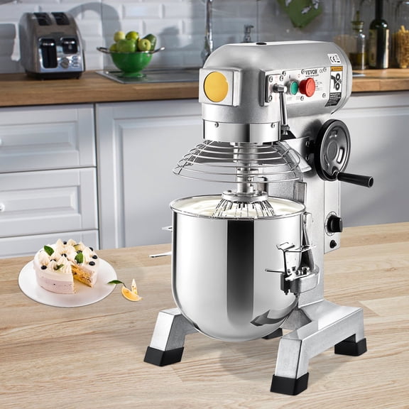 VEVOR Commercial Food Mixer Electric Stand Mixer 10Qt Dough Mixer 3 Speeds 450W