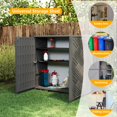 thumbnail image 4 of Decksplore Diamond Outdoor Storage Cabinet with 2 Shelves, Weatherproof, Black, 4 of 10