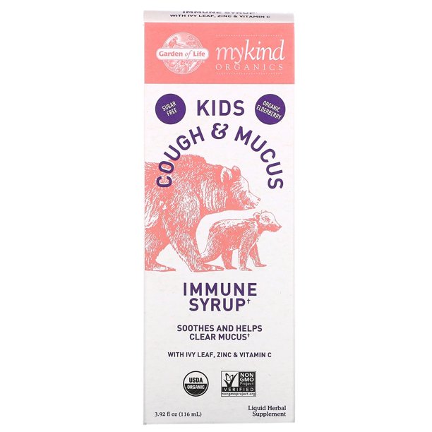 Garden of Life Mykind Organics, Kids Cough & Mucus, Immune Syrup with