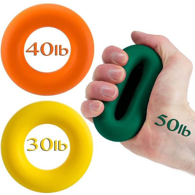 El mejor reforzador de agarre manual, un ejercicio de muñeca y dedo del antebrazo, conjunto de resistencia de 3 niveles, garantía de 2 años, entrenador perfecto 4 rehabilitación y atleta Feliz Sencillez