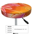 thumbnail image 4 of Daiia Orange Flower Psychedelic Stool Covers Round,Round Bar Stool Covers Waterproof Bar Chair Covers Washable Stool Cushion Slipcover for 12-14 Inch Chair-14 inch, 4 of 7