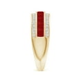 thumbnail image 6 of ANGARA Natural Channel-Set Square 1.32 ct Ruby and Diamond Half Eternity Band in 14K Yellow Gold for Women (Size-2.5mm) | July Birthstone, Anniversary, Jewelry Gift for Women | Natural Ruby Ring, 6 of 11