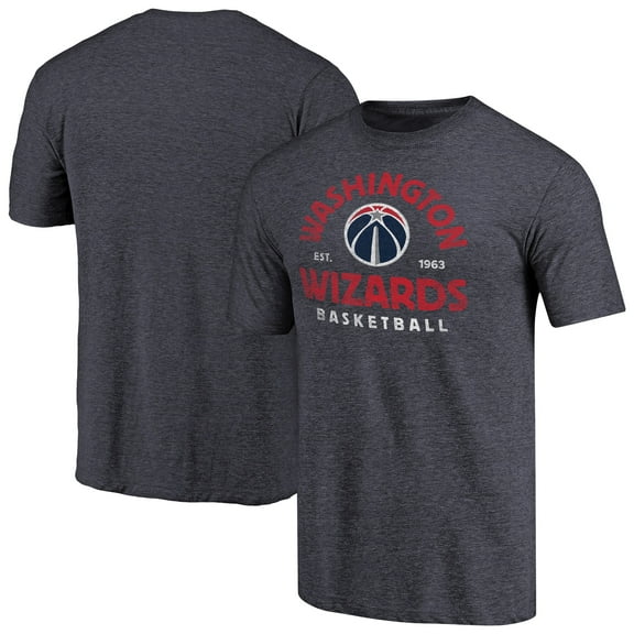 Men's Navy Washington Wizards Vintage Arch Tri-Blend T-Shirt