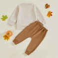thumbnail image 4 of Okbabeha Toddler Baby Girl Boy Thanksgiving Outfits 3 6 9 12 18 24Month 2t 3t Turkey Sweatshirt Top+Pant Fall Clothes Set, 4 of 8