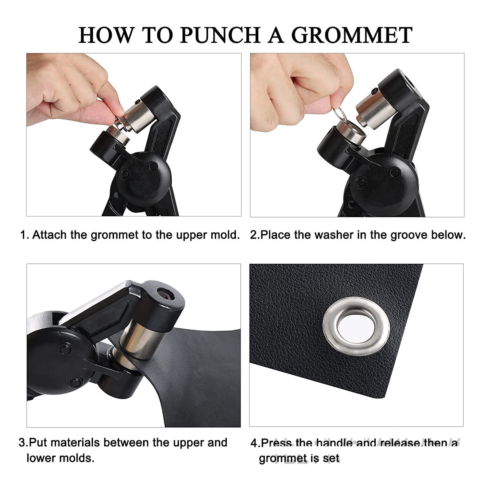 Manual Grommet Pliers Buttonhole And Punching Tool Set Hand Press Manual Button Pliers Household Tool